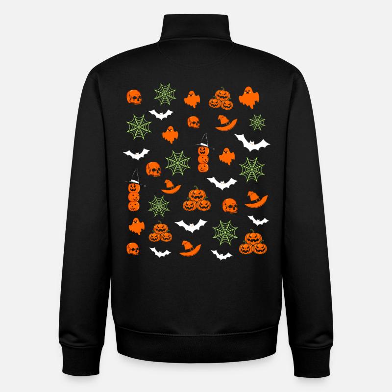 Halloween Patterns - Unisex Organic Zip Sweatshirt by Stanley/Stella - black