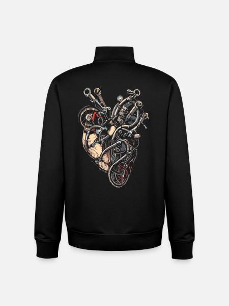Mechanic Machines Heart - Unisex Organic Zip Sweatshirt by Stanley/Stella - black