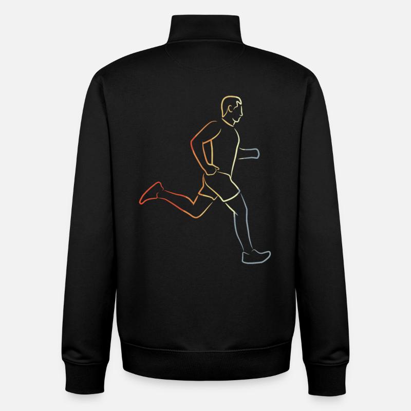 Drôle de coureur garçon - Sweat zippé unisexe en coton bio Stanley/Stella - noir