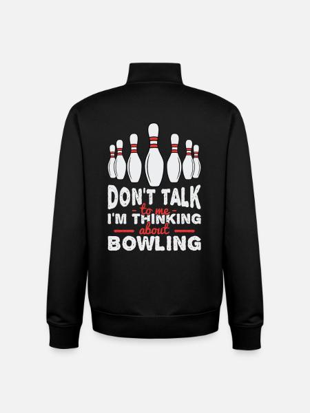I'm thinking about bowling - Unisex Organic Zip Sweatshirt by Stanley/Stella - black