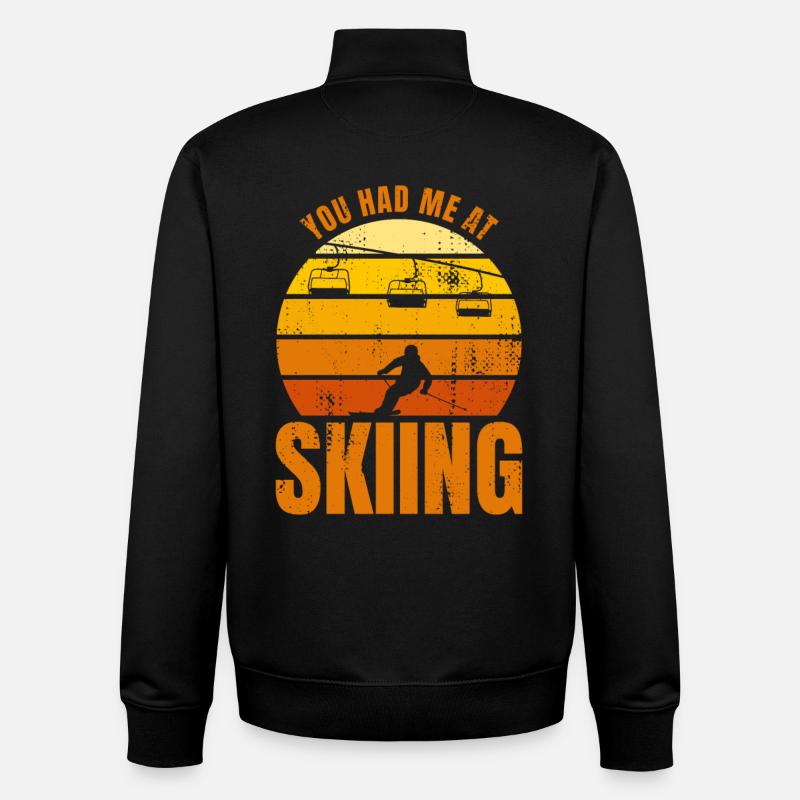 Tu m’as eu au ski - Sweat zippé unisexe en coton bio Stanley/Stella - noir