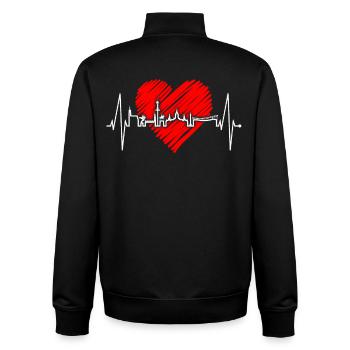 Hannover Skyline Herzschlag Fan Liebe Hannöversch - Sweat zippé unisexe en coton bio Stanley/Stella - noir - Dos - AI Model Male 185 light (185cm)
