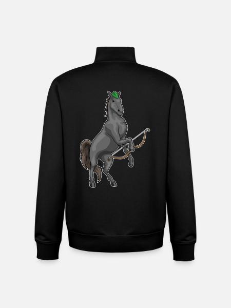 Arc d’archer de cheval - Sweat zippé unisexe en coton bio Stanley/Stella - noir