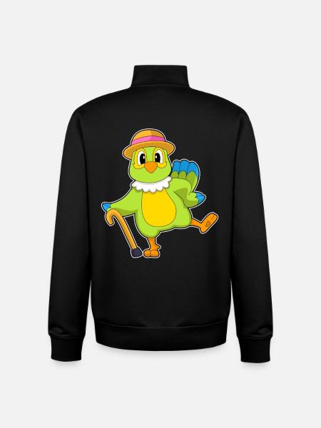 Parrot Pensioner Walking Stick - Unisex Organic Zip Sweatshirt by Stanley/Stella - black