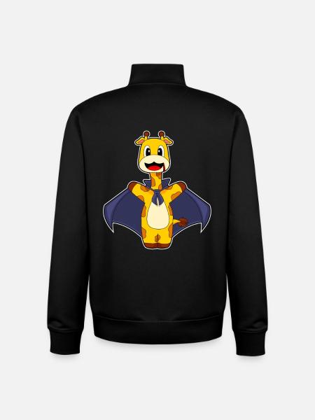 Giraffe Halloween Vampire - Unisex Organic Zip Sweatshirt by Stanley/Stella - black