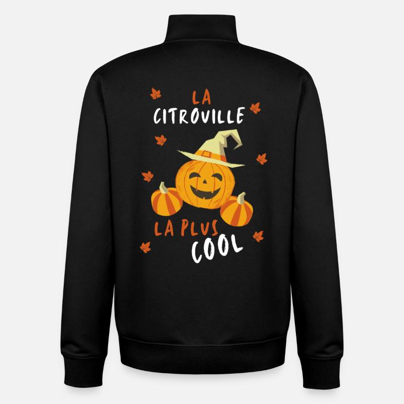 La citrouille la plus cool - Sweat zippé unisexe en coton bio Stanley/Stella - noir