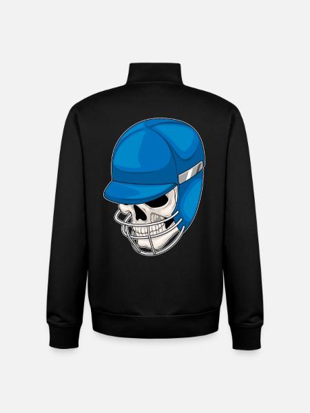 Skull Cricket Helmet - Unisex Organic Zip Sweatshirt by Stanley/Stella - black
