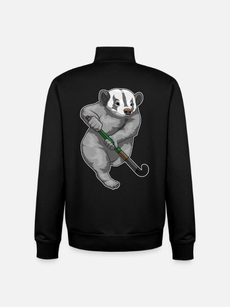 Dachs Feldhockey Feldhockeyschläger - Unisex Organic Zip Sweatshirt von Stanley/Stella - Schwarz