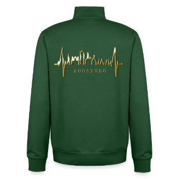Augsburg Skyline Heartbeat Fan J’aime Augsburger - Sweat zippé unisexe en coton bio Stanley/Stella - vert bouteille - Dos - AI Model Male 185 dark (185cm)