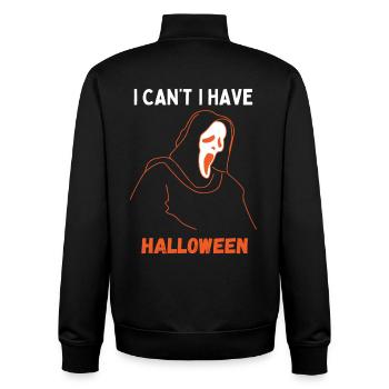 I Can't I Have Halloween - Unisex Organic Zip Sweatshirt by Stanley/Stella - black - Back - AI Model Male 185 light (185cm)