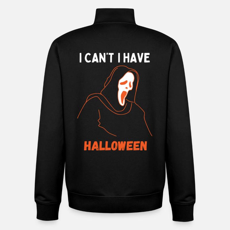 I Can't I Have Halloween - Sweat zippé unisexe en coton bio Stanley/Stella - noir