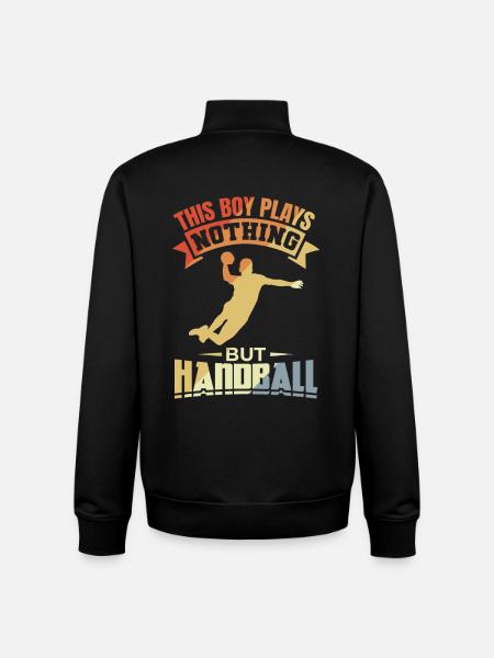 Boy plays nothing but handball - Unisex Organic Zip Sweatshirt by Stanley/Stella - black
