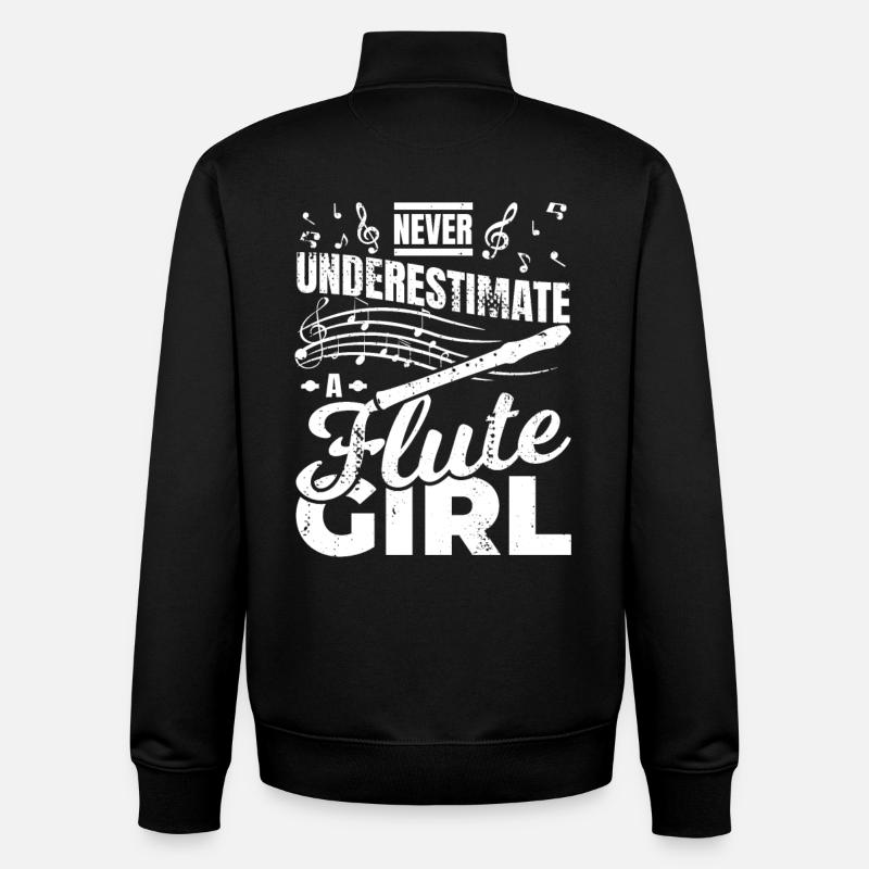 Petit flûtiste - Sweat zippé unisexe en coton bio Stanley/Stella - noir