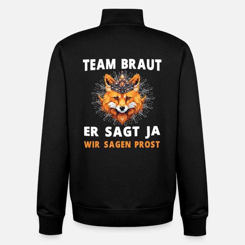 Hochzeit Junggesellenabschied Fuchs Bräutigam - Unisex Organic Zip Sweatshirt von Stanley/Stella - Schwarz