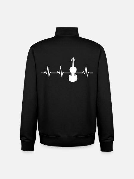 Heartbeat Violin - Unisex Organic Zip Sweatshirt by Stanley/Stella - black