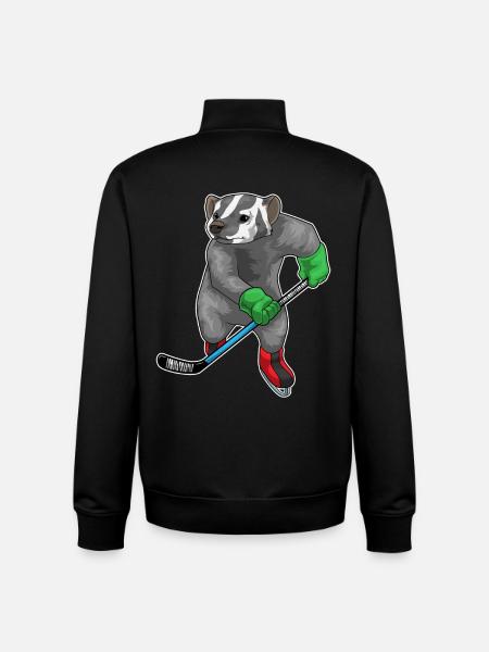 Dachs Eishockey Eishockeyschläger - Unisex Organic Zip Sweatshirt by Stanley/Stella - black