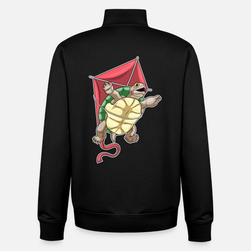 Cerf-volant tortue cerf-volant - Sweat zippé unisexe en coton bio Stanley/Stella - noir