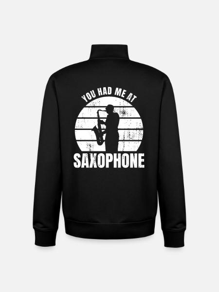 Tu m’as eu au saxophone - Sweat zippé unisexe en coton bio Stanley/Stella - noir