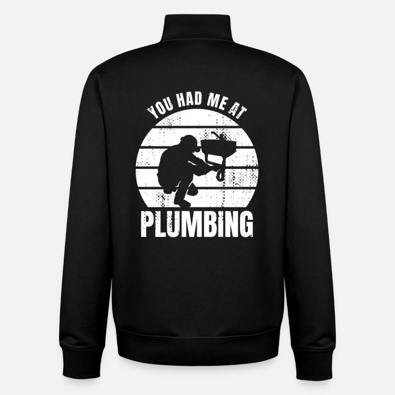 Vous m’avez eu chez le plombier - Sweat zippé unisexe en coton bio Stanley/Stella - noir