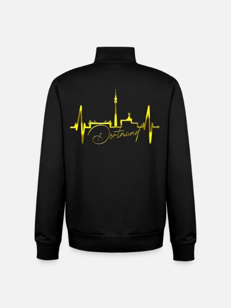 Dortmund Skyline Heartbeat Stadion Fan Dortmunder - Unisex sweater met rits van biologisch katoen Stanley/Stella - zwart