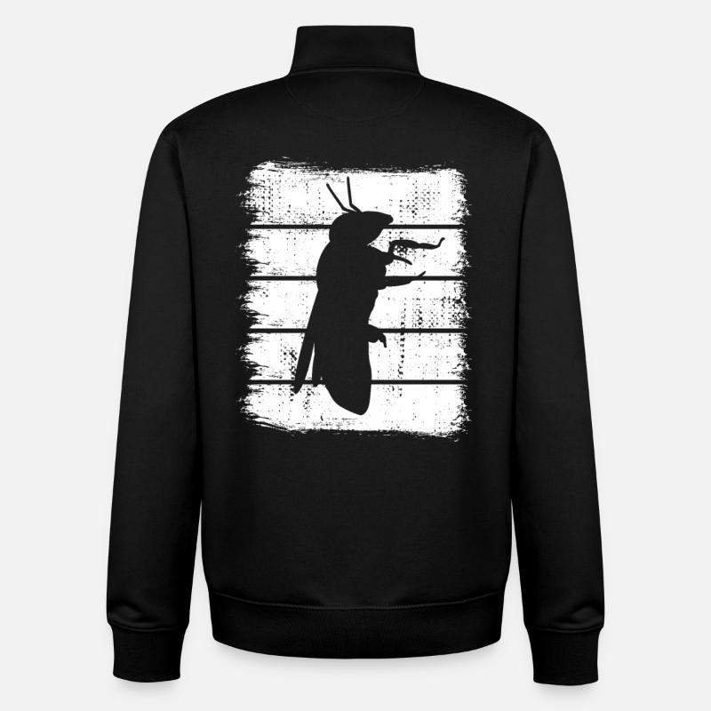 Bee Sketch - Unisex Organic Zip Sweatshirt by Stanley/Stella - black