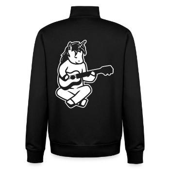 Einhorn Ukulelist - Unisex Organic Zip Sweatshirt von Stanley/Stella - Schwarz - Hinten - AI Model Male 185 light (185cm)