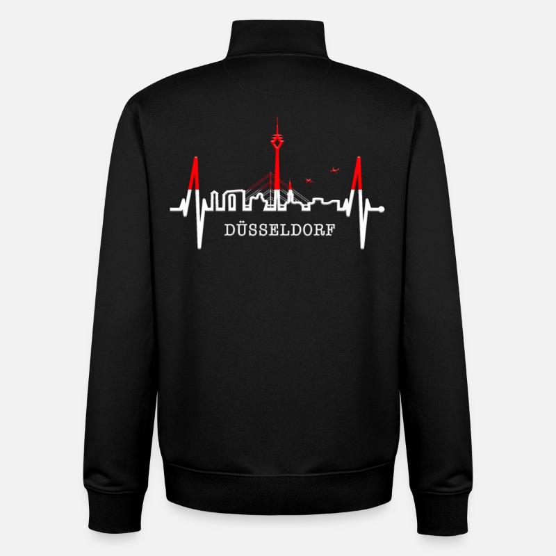 Düsseldorf Skyline Herzschlag Liebe Düsseldorfer - Unisex Organic Zip Sweatshirt von Stanley/Stella - Schwarz