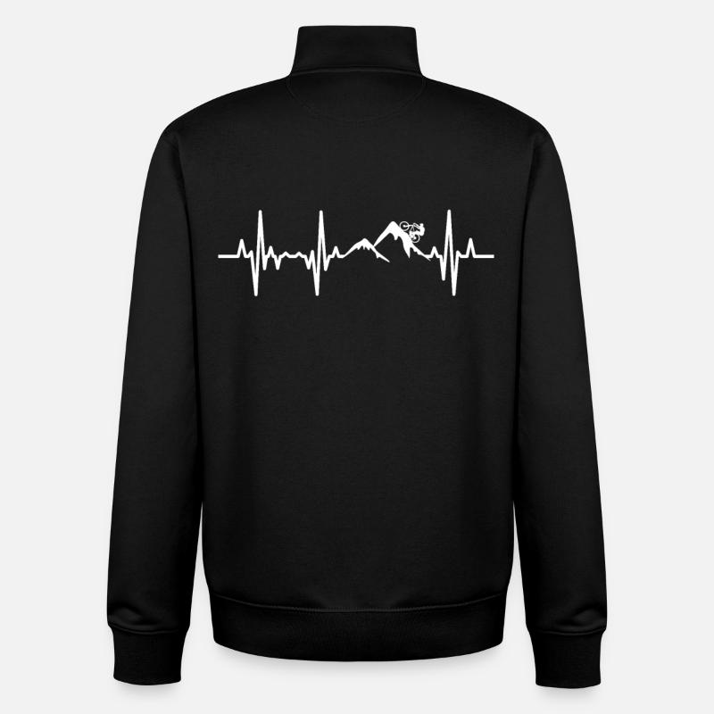 Palpitations cardiaques chez les vététistes - Sweat zippé unisexe en coton bio Stanley/Stella - noir