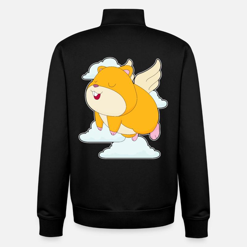 Hamster, Ailes D’ange, Nuages - Sweat zippé unisexe en coton bio Stanley/Stella - noir