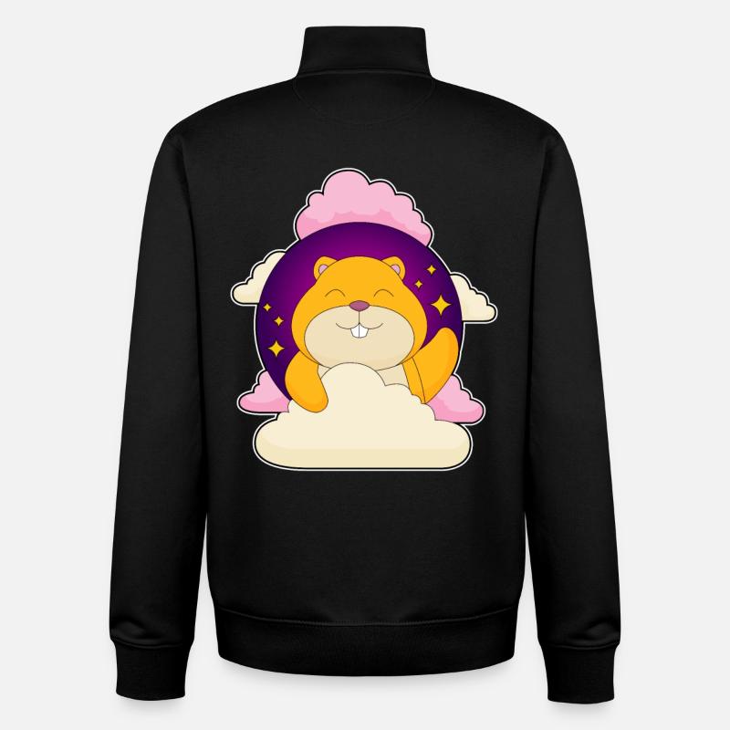 Hamster Clouds - Unisex Organic Zip Sweatshirt by Stanley/Stella - black