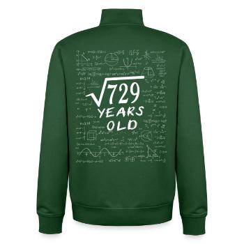 27. Geburtstag 27 Jahre Quadratwurzel aus 729 - Unisex Organic Zip Sweatshirt von Stanley/Stella - Flaschengrün - Hinten - AI Model Male 185 dark (185cm)