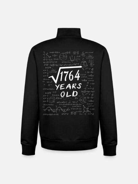 42 ° compleanno 42 anni radice quadrata di 1764 matematica - Felpa unisex con zip in cotone biologico di Stanley/Stella - nero