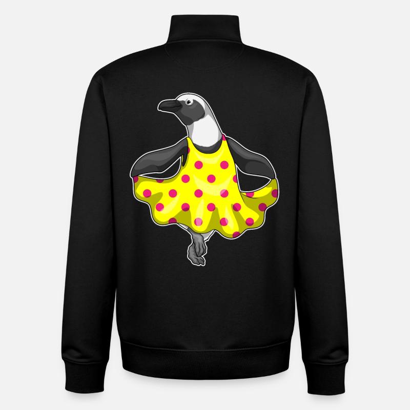Robe Pingouin à Pois - Sweat zippé unisexe en coton bio Stanley/Stella - noir
