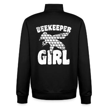 Apiculteur - Sweat zippé unisexe en coton bio Stanley/Stella - noir - Dos - AI Model Male 185 light (185cm)