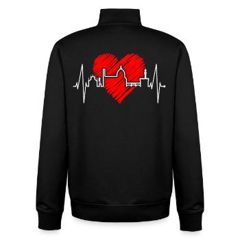 Florence Skyline Italy Heartbeat I Love Firenze - Unisex Organic Zip Sweatshirt by Stanley/Stella - black - Back - AI Model Male 185 light (185cm)