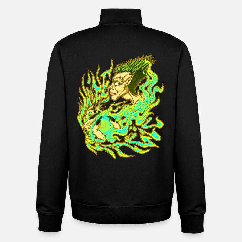 Magie Blanche - Sweat zippé unisexe en coton bio Stanley/Stella - noir