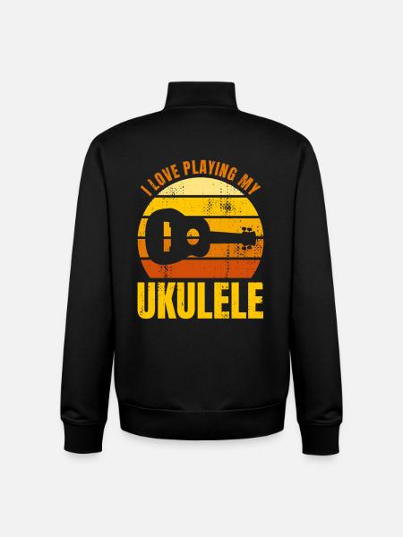 Motivational Ukulele Saying - Unisex Organic Zip Sweatshirt by Stanley/Stella - black