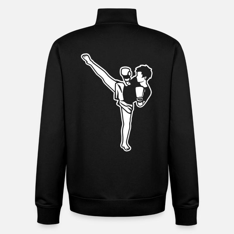 Kidboxer Garçon - Sweat zippé unisexe en coton bio Stanley/Stella - noir