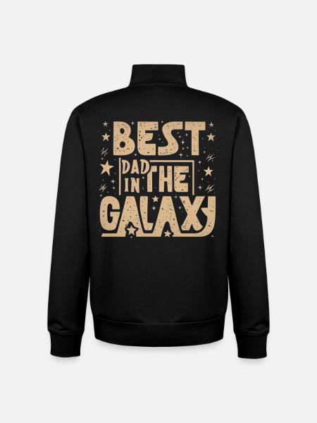 Best Papa Galaxy - Unisex Organic Zip Sweatshirt by Stanley/Stella - black