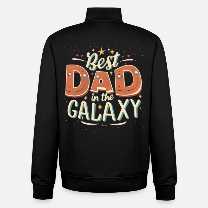 Best dad in the galaxy - Unisex Organic Zip Sweatshirt by Stanley/Stella - black