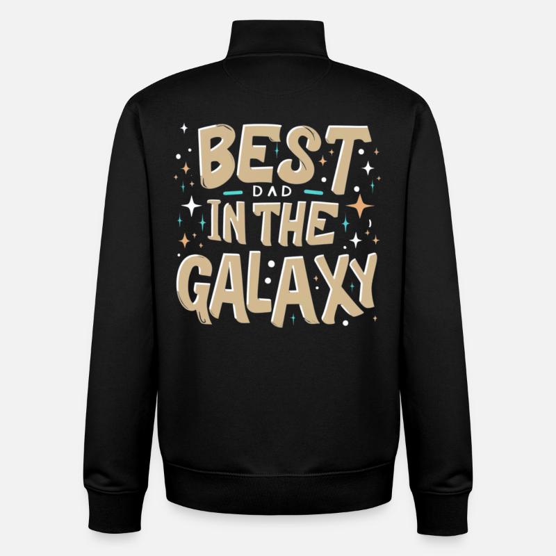 Best Dad in the Universe - Unisex Organic Zip Sweatshirt by Stanley/Stella - black