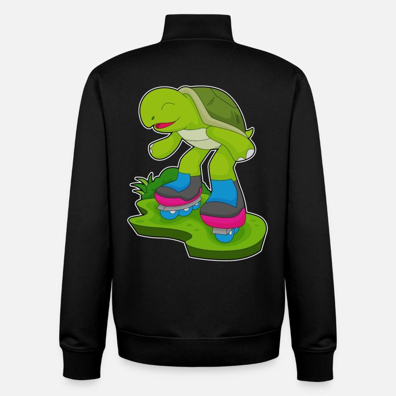 Turtle Inline skating Inline skates - Unisex Organic Zip Sweatshirt by Stanley/Stella - black