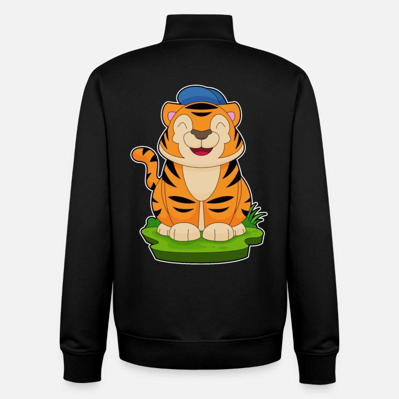 Casquette de tigre - Sweat zippé unisexe en coton bio Stanley/Stella - noir