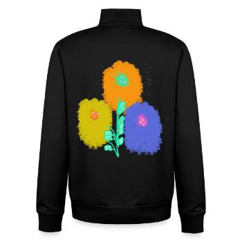 Été, Jardin, Fleurs, Fleurs, Jardinage, Jardiniers Amateurs - Sweat zippé unisexe en coton bio Stanley/Stella - noir - Dos - AI Model Male 185 light (185cm)