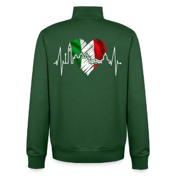 Venice Skyline Heartbeat Italie J’aime Venezia - Sweat zippé unisexe en coton bio Stanley/Stella - vert bouteille - Dos - AI Model Male 185 dark (185cm)