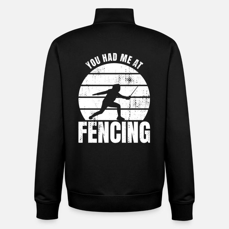 Du hattest mich bei Fechten - Unisex Organic Zip Sweatshirt von Stanley/Stella - Schwarz