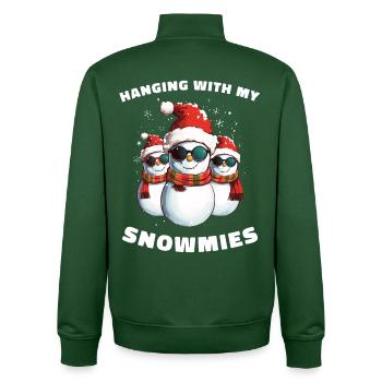 Accrocher avec mes snowmies bonhomme de neige Noël - Sweat zippé unisexe en coton bio Stanley/Stella - vert bouteille - Dos - AI Model Male 185 dark (185cm)