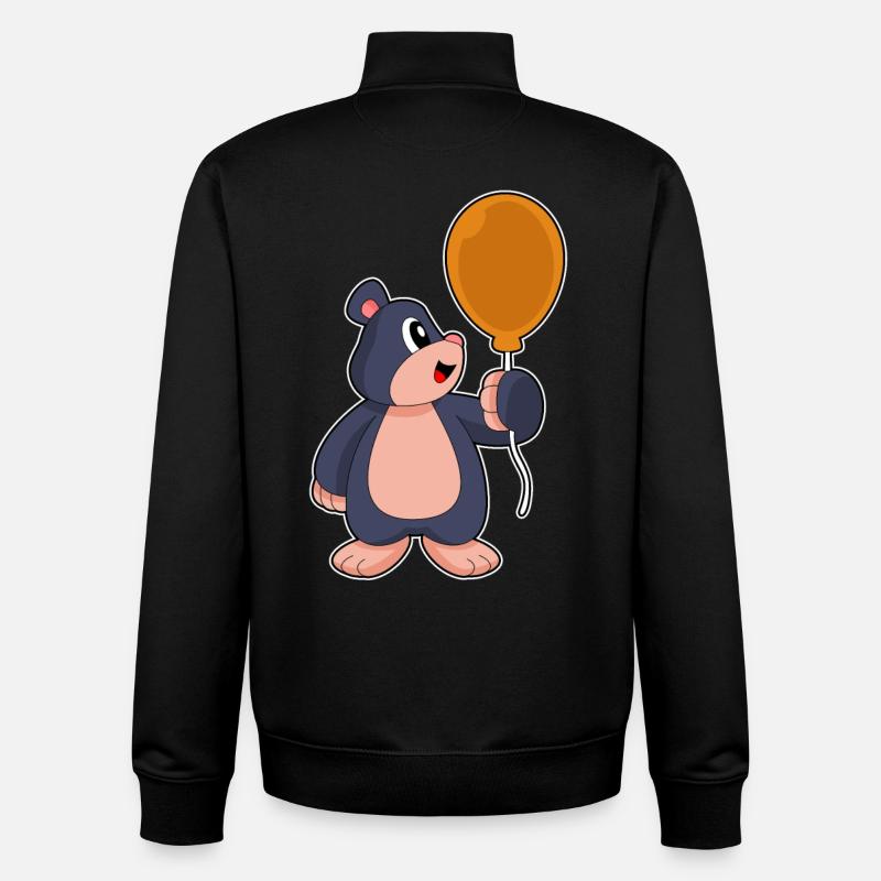 Mole Balloon - Unisex Organic Zip Sweatshirt by Stanley/Stella - black