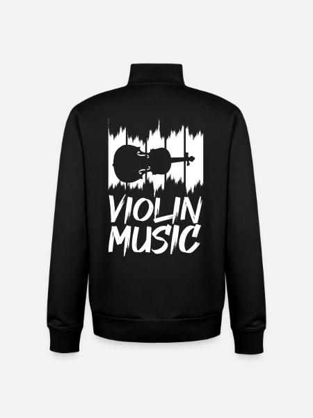 Funny violin music - Unisex Organic Zip Sweatshirt by Stanley/Stella - black