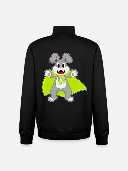 Lapin Halloween Vampire - Sweat zippé unisexe en coton bio Stanley/Stella - noir